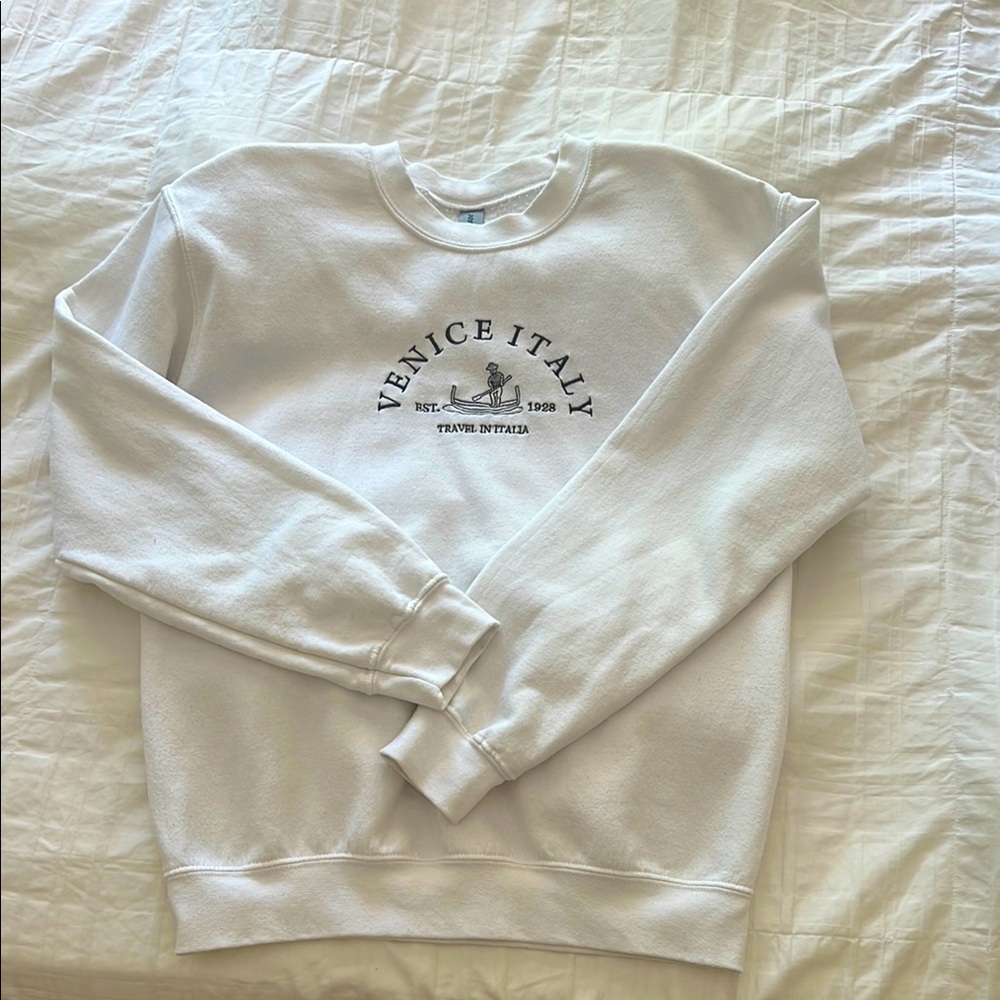 Italy crewneck sweatshirt basic white